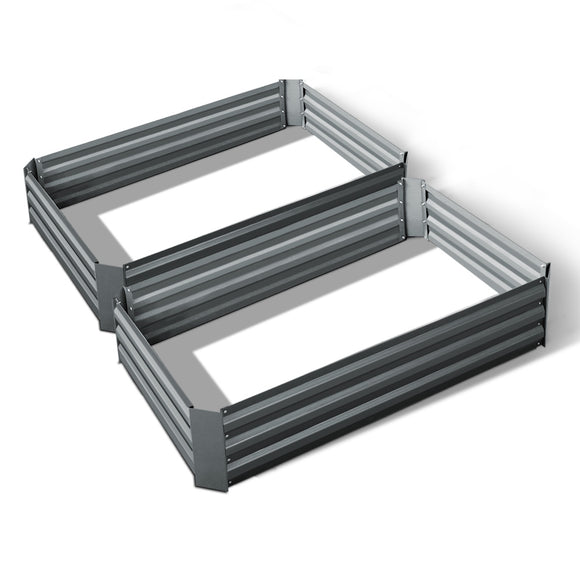 NNEDSZ Garden Bed 2PCS 120X90X30CM Galvanised Steel Raised Planter