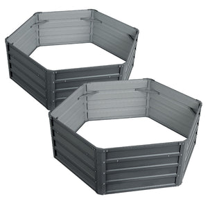 NNEDSZ Garden Bed 2PCS 130X130X46CM Galvanised Steel Raised Planter