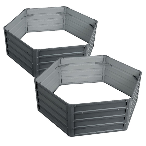 NNEDSZ Garden Bed 2PCS 130X130X46CM Galvanised Steel Raised Planter
