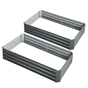 NNEDSZ Greenfingers Garden Bed 2PCS 150X90X30CM Galvanised Steel Raised Planter