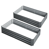 NNEDSZ Greenfingers Garden Bed 2PCS 150X90X30CM Galvanised Steel Raised Planter