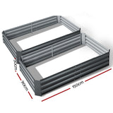 NNEDSZ Greenfingers Garden Bed 2PCS 150X90X30CM Galvanised Steel Raised Planter