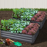 NNEDSZ Greenfingers Garden Bed 2PCS 150X90X30CM Galvanised Steel Raised Planter