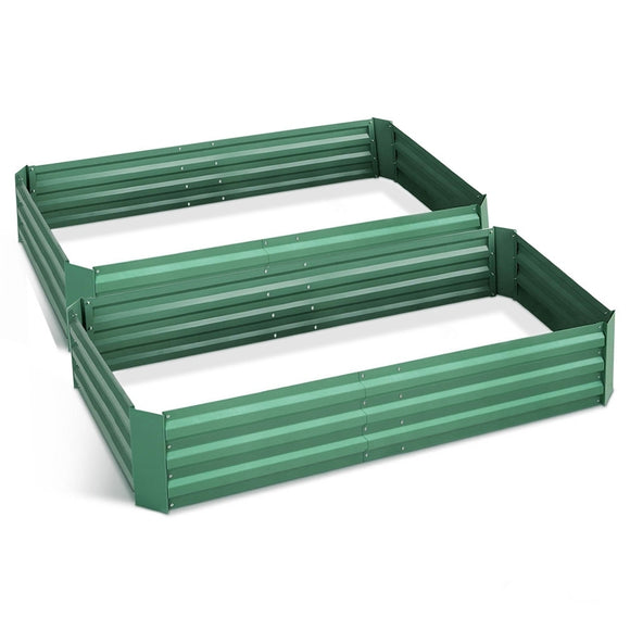 NNEDSZ Greenfingers Garden Bed 150cm x 90cm 2x Galvanised Steel Raised Green Planter