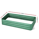 NNEDSZ Greenfingers Garden Bed 150cm x 90cm 2x Galvanised Steel Raised Green Planter