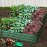 NNEDSZ Greenfingers Garden Bed 150cm x 90cm 2x Galvanised Steel Raised Green Planter