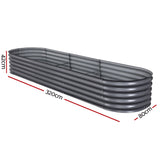 NNEDSZ 320X80X42CM Galvanised Raised Garden Bed Steel Instant Planter
