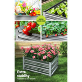 NNEDSZ Garden Bed Galvanised Steel Raised Planter Vegetable 86x86x30cm