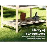 NNEDSZ Garden Bed Raised Wooden Planter Box Vegetables 79.5x58x82cm