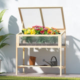 NNEDSZ Garden Bed Raised Wooden Planter Box Vegetables 79.5x58x82cm