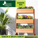 NNEDSZ Garden Bed Raised Wooden Planter Box Vegetables 69x39x106cm