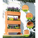 NNEDSZ Garden Bed Raised Wooden Planter Box Vegetables 69x39x106cm