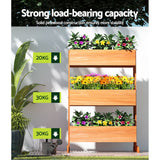 NNEDSZ Garden Bed Raised Wooden Planter Box Vegetables 69x39x106cm