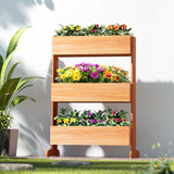 NNEDSZ Garden Bed Raised Wooden Planter Box Vegetables 69x39x106cm