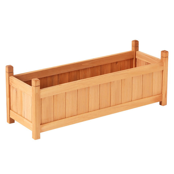NNEDSZ Garden Bed Raised Wooden Planter Outdoor Box Vegetables 90x30x33cm