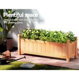 NNEDSZ Garden Bed Raised Wooden Planter Outdoor Box Vegetables 90x30x33cm