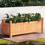 NNEDSZ Garden Bed Raised Wooden Planter Outdoor Box Vegetables 90x30x33cm