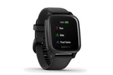 NNEKG Venu Sq Music Edition (Slate Aluminium Bezel with Black Case and Silicone Band)