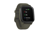NNEKG Venu Sq Music Edition (Slate Aluminium Bezel with Moss Case and Silicone Band)