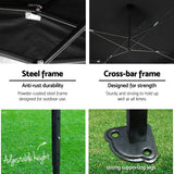 NNEDSZ Pop Up Marquee 3x3m Folding Wedding Tent Gazebos Shade Black