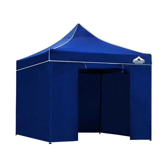 NNEDSZ Pop Up Marquee 3x3m Folding Wedding Tent Gazebos Shade Blue