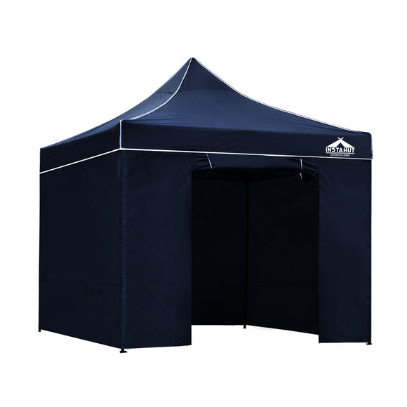 NNEDSZ Pop Up Marquee 3x3m Folding Wedding Tent Gazebos Shade Navy