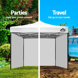 NNEDSZ Pop Up Marquee 3x3m Folding Wedding Tent Gazebos Shade White
