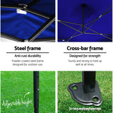 NNEDSZ Gazebo Pop Up Marquee 3x4.5m Folding Wedding Tent Gazebos Shade Blue