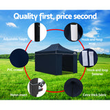 NNEDSZ Gazebo Pop Up Marquee 3x4.5m Folding Wedding Tent Gazebos Shade Navy
