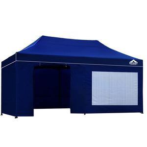 NNEDSZ Pop Up Marquee 3x6m Folding Wedding Tent Gazebos Shade Blue
