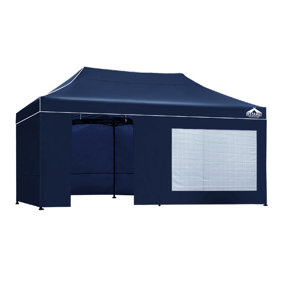 NNEDSZ Gazebo Pop Up Marquee 3x6m Folding Wedding Tent Gazebos Shade Navy