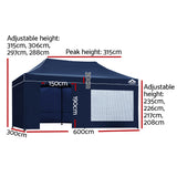 NNEDSZ Gazebo Pop Up Marquee 3x6m Folding Wedding Tent Gazebos Shade Navy