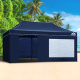 NNEDSZ Gazebo Pop Up Marquee 3x6m Folding Wedding Tent Gazebos Shade Navy