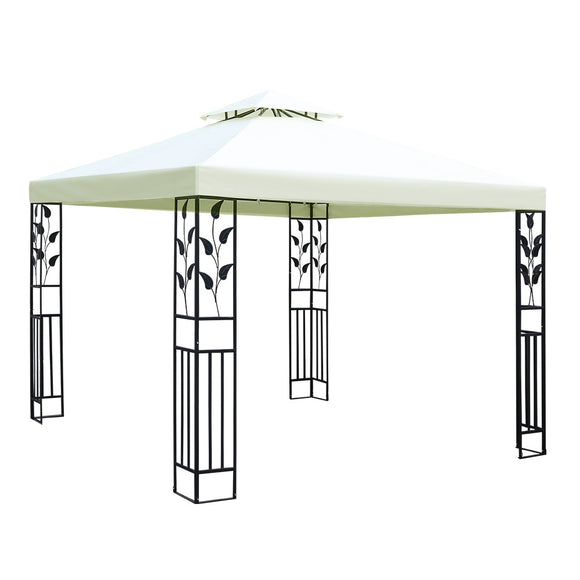 NNEDSZ Gazebo 3x3m Marquee Outdoor Party Wedding Gazebos Tent Iron Art