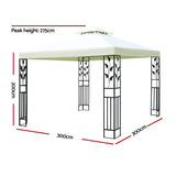 NNEDSZ Gazebo 3x3m Marquee Outdoor Party Wedding Gazebos Tent Iron Art