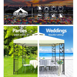 NNEDSZ Gazebo 3x3m Marquee Outdoor Party Wedding Gazebos Tent Iron Art