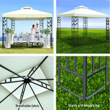 NNEDSZ Gazebo 3x3m Marquee Outdoor Party Wedding Gazebos Tent Iron Art