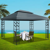 NNEDSZ Gazebo 4x3m Party Marquee Outdoor Wedding Event Tent Iron Art Canopy Grey