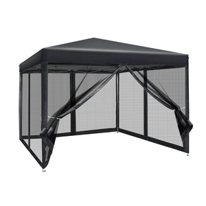 NNEDSZ Gazebo Pop Up Marquee 3x3m Wedding Mesh Side Wall Outdoor Gazebos Black