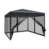 NNEDSZ Gazebo Pop Up Marquee 3x3m Wedding Mesh Side Wall Outdoor Gazebos Black