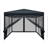 NNEDSZ Gazebo Pop Up Marquee 3x3m Wedding Mesh Side Wall Outdoor Gazebos Black