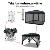 NNEDSZ Gazebo Pop Up Marquee 3x3m Wedding Mesh Side Wall Outdoor Gazebos Black
