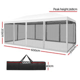 NNEDSZ Gazebo Pop Up Marquee 3x6m Wedding Mesh Side Wall Outdoor Gazebos White