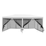 NNEDSZ Gazebo Pop Up Marquee 3x6m Wedding Mesh Side Wall Outdoor Gazebos White