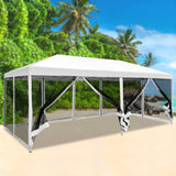 NNEDSZ Gazebo Pop Up Marquee 3x6m Wedding Mesh Side Wall Outdoor Gazebos White