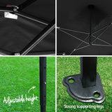NNEDSZ Pop Up Marquee 3x3m Outdoor Tent Folding Wedding Gazebos Black