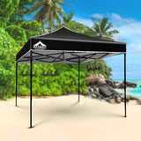 NNEDSZ Instahut Gazebo Pop Up Marquee 3x3 Outdoor Wedding Base Pod Kit Black
