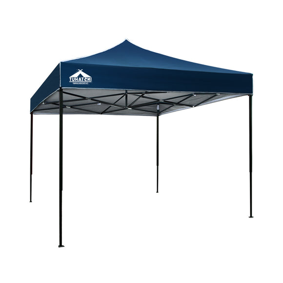 NNEDSZ Instahut Gazebo Pop Up Marquee 3x3 Outdoor Wedding Base Pod Kit Navy