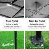 NNEDSZ Instahut Gazebo Pop Up Marquee 3x3 Outdoor Wedding Base Pod Kit Navy
