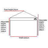 NNEDSZ Instahut Gazebo Pop Up Marquee 3x3 Outdoor Wedding Base Pod Kit White